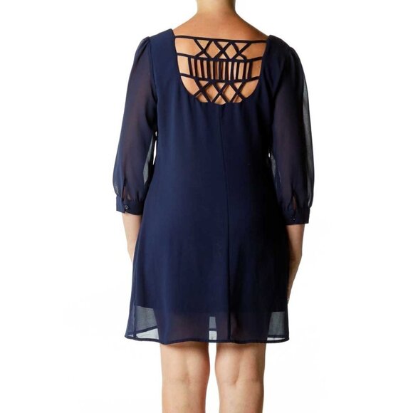 Want And Need Navy Shift Dress - Picture 2 of 3